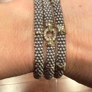 LAGOS Silver and Gold Beaded Bracelet